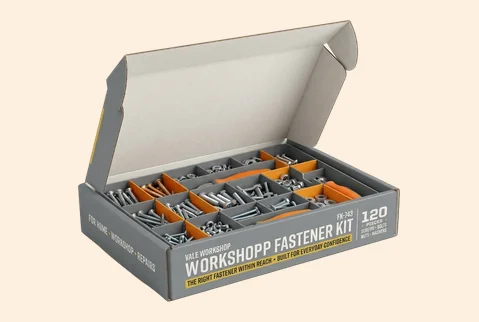 1 compartmented retail kit boxes