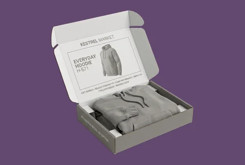 2 corrugated hoodie mailers