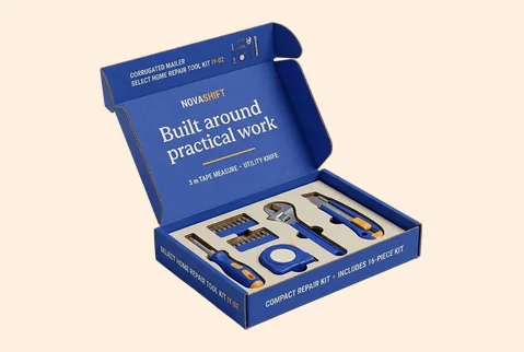 2 corrugated mailer tool kit box