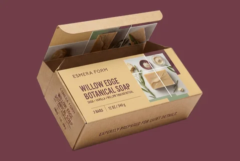 2 kraft straight tuck boxes