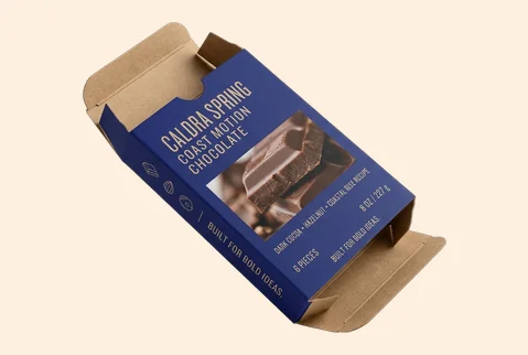 2 reverse tuck chocolate cartons