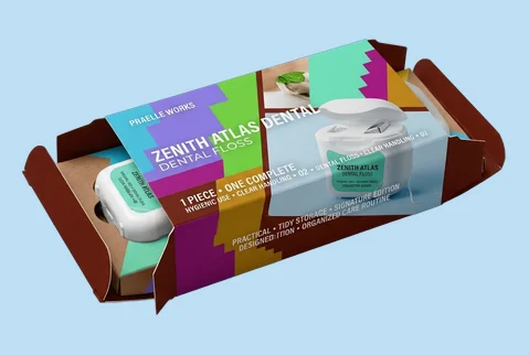 2 reverse tuck floss cartons