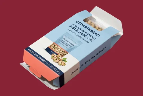 2 reverse tuck pistachio boxes