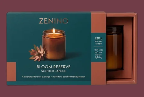 2 sleeve and tray candle boxes