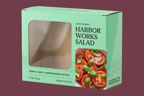 2 windowed kraft salad boxes