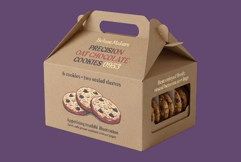 3 Kraft Gable Bakery Boxes
