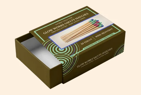3 rigid gift match boxes