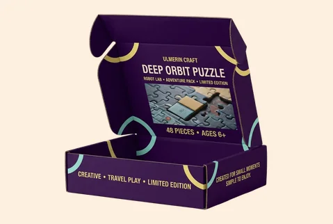 4 corrugated mailer puzzle boxes