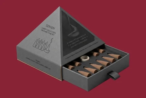 4 ribbon pull pyramid box