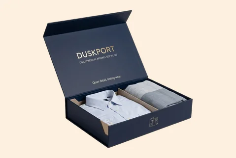 5 collapsible rigid apparel boxes