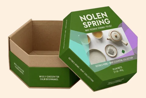 5 kraft hexagon gift box