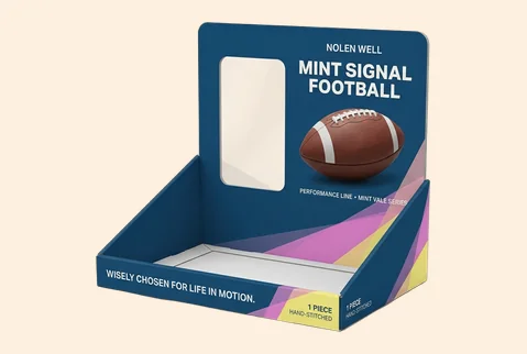 5 window football display boxes