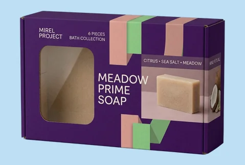 5 window kraft soap boxes