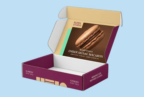 6 corrugated macaron mailers