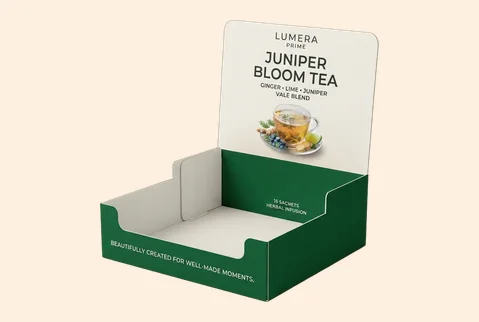 6 counter display tea boxes