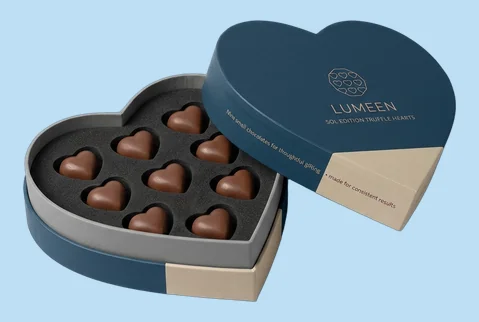 6 foam fitted heart box