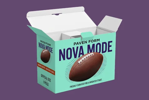 7 football boxes with inserts