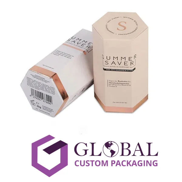 Buy Custom Hexagon Candle Packaging Boxes
