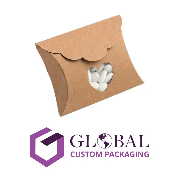 Buy Wholesale Custom Printed Kraft Paper Gift Pillow Packaging Boxes